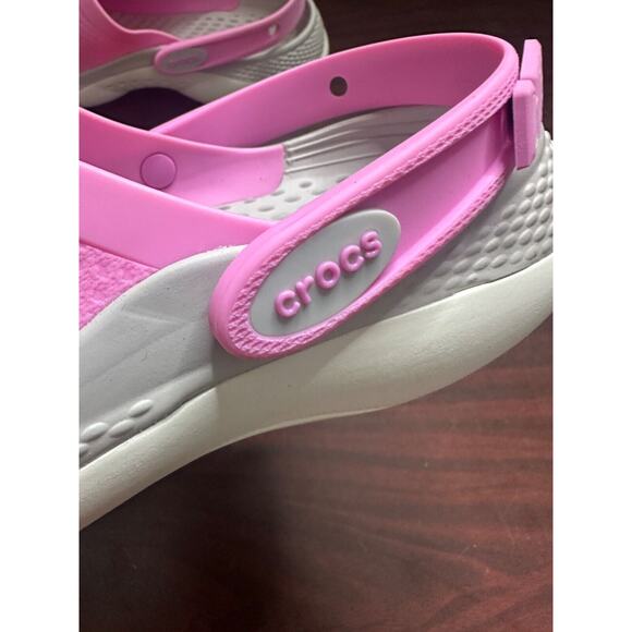 Crocs Literide Clog Unisex size M 11 and W 13 ELECTRIC PINK/ WHITE - Picture 8 of 10